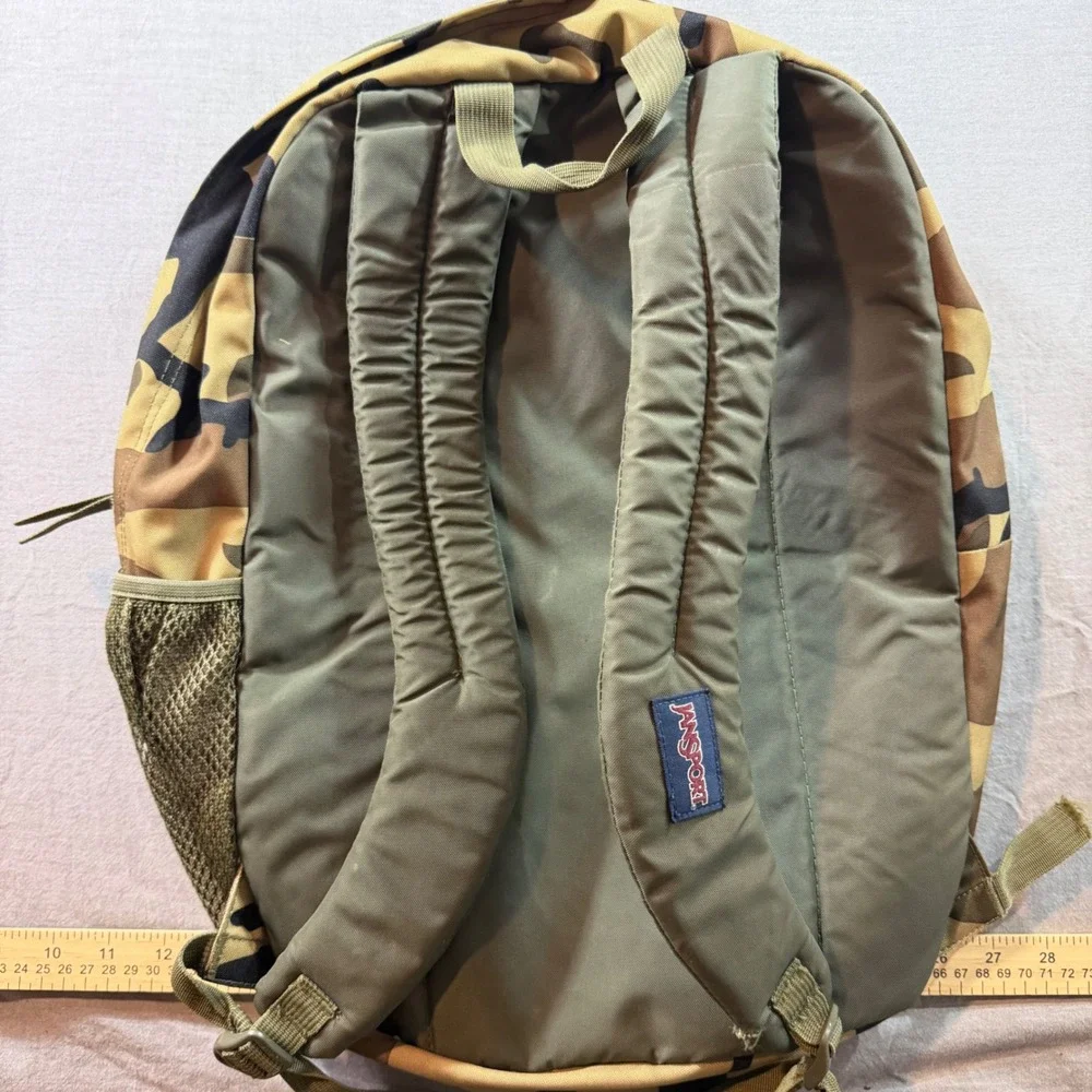 Jansport Backpack Unisex Large Camo Green Good Woodland Camouflage 2331